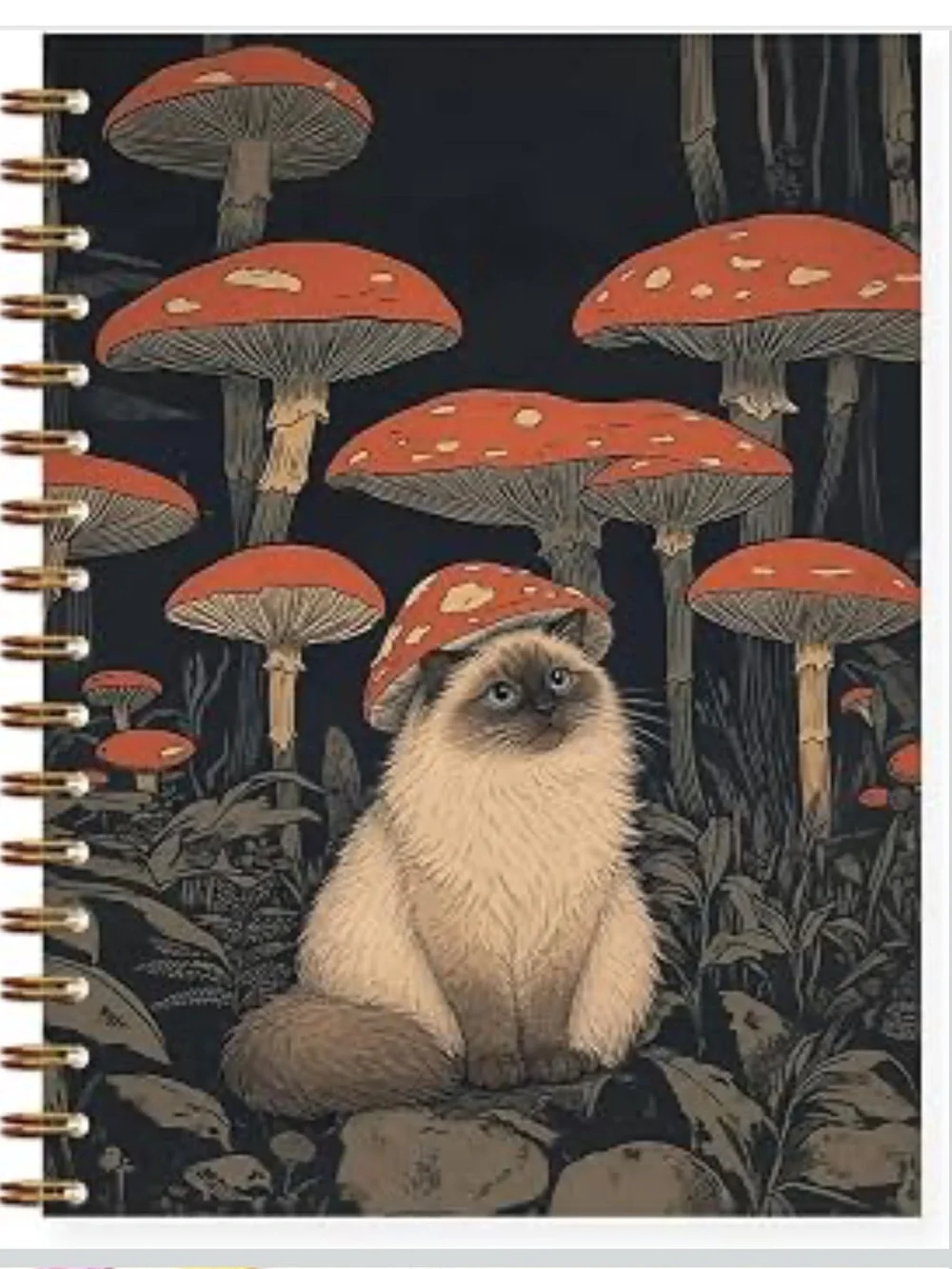 Ragdoll Cat with Amanita Mushroom Journal🍄